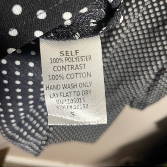 Savanna Jane Black Polka Dot Floral Embroidered Blouse BOHO - Picture 3 of 6